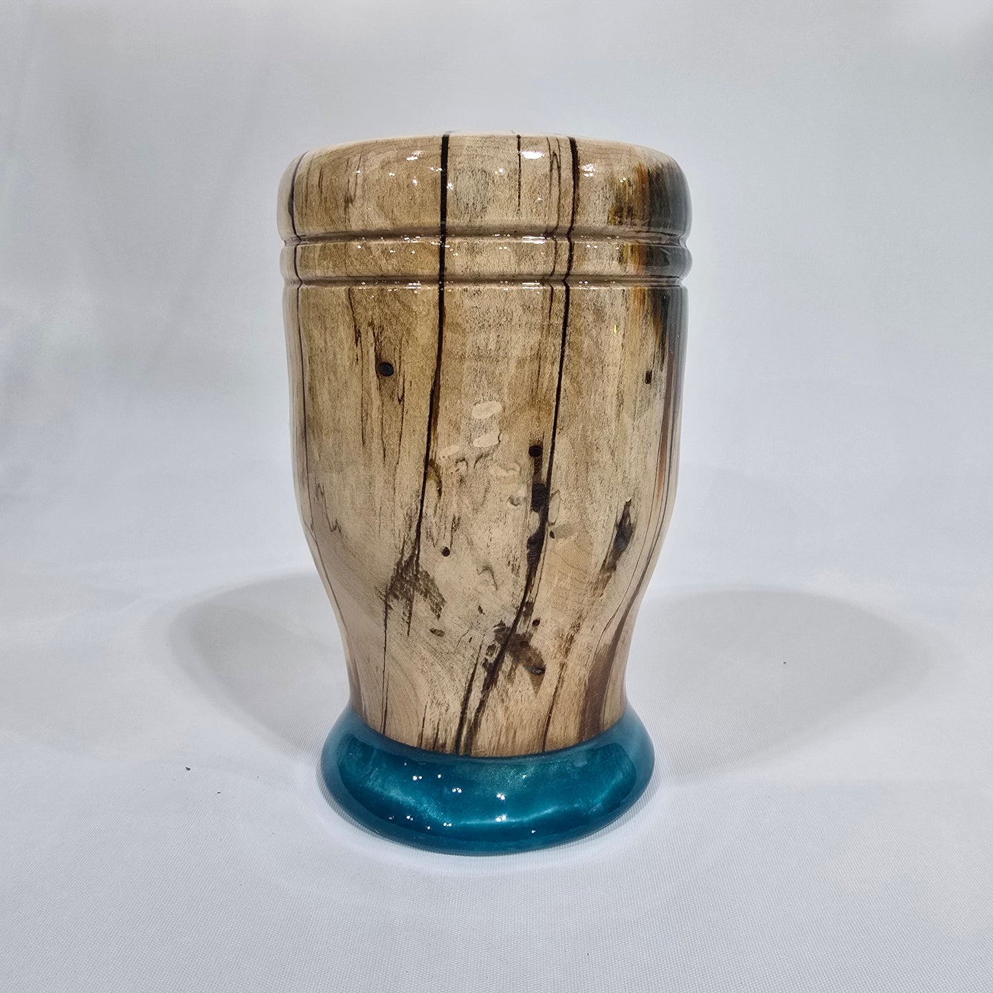 Wood and Resin Candle Holder with 3 x4 inch LED candle incuded