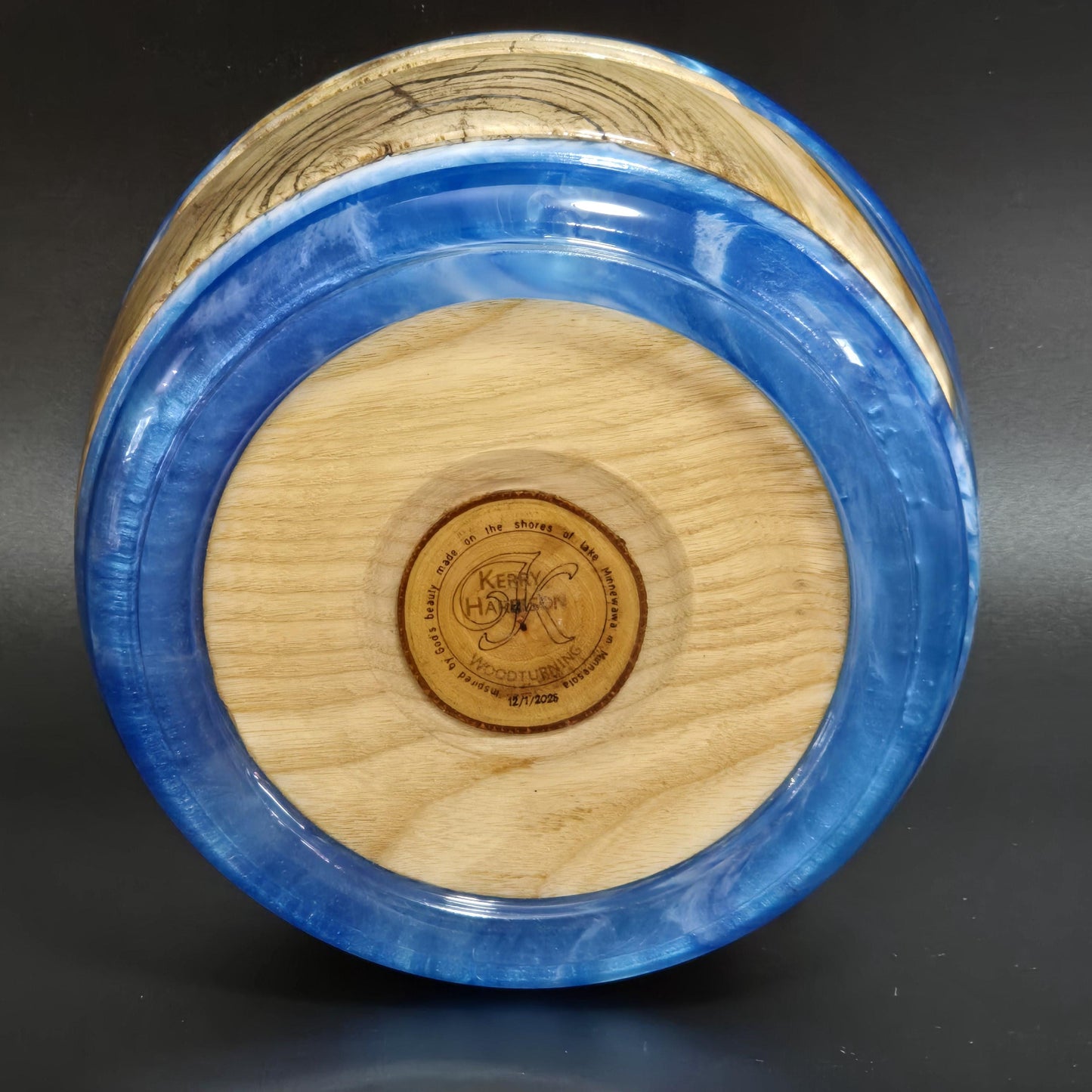 Maple & Blue Epoxy Resin Bowl or Planter - Serving Bowl - Made in Minnesota