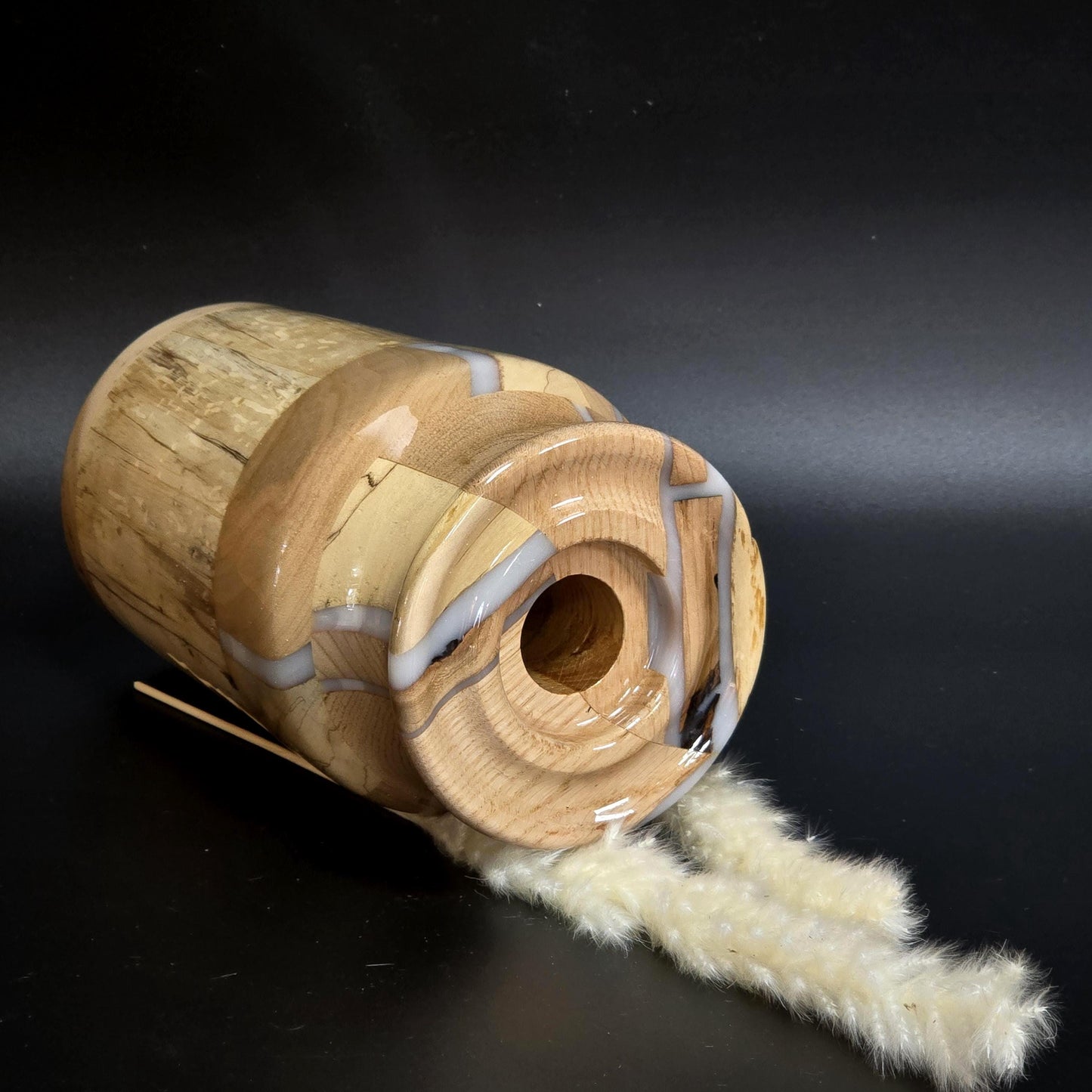 Segmented Wood & Resin Vase - Doubles as a Candle Holder - Hand Made in Minnesota
