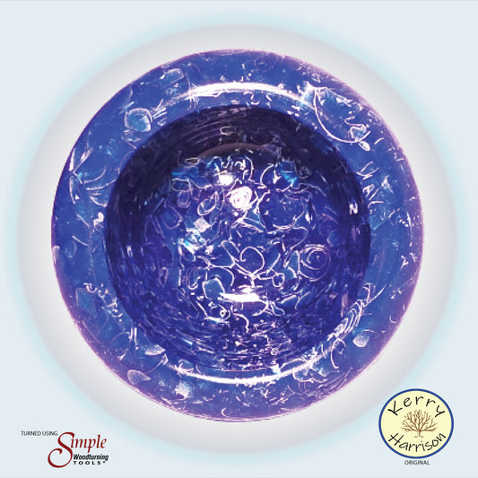 Blue Resin and Silver Chip Candy Bowl | Handmade