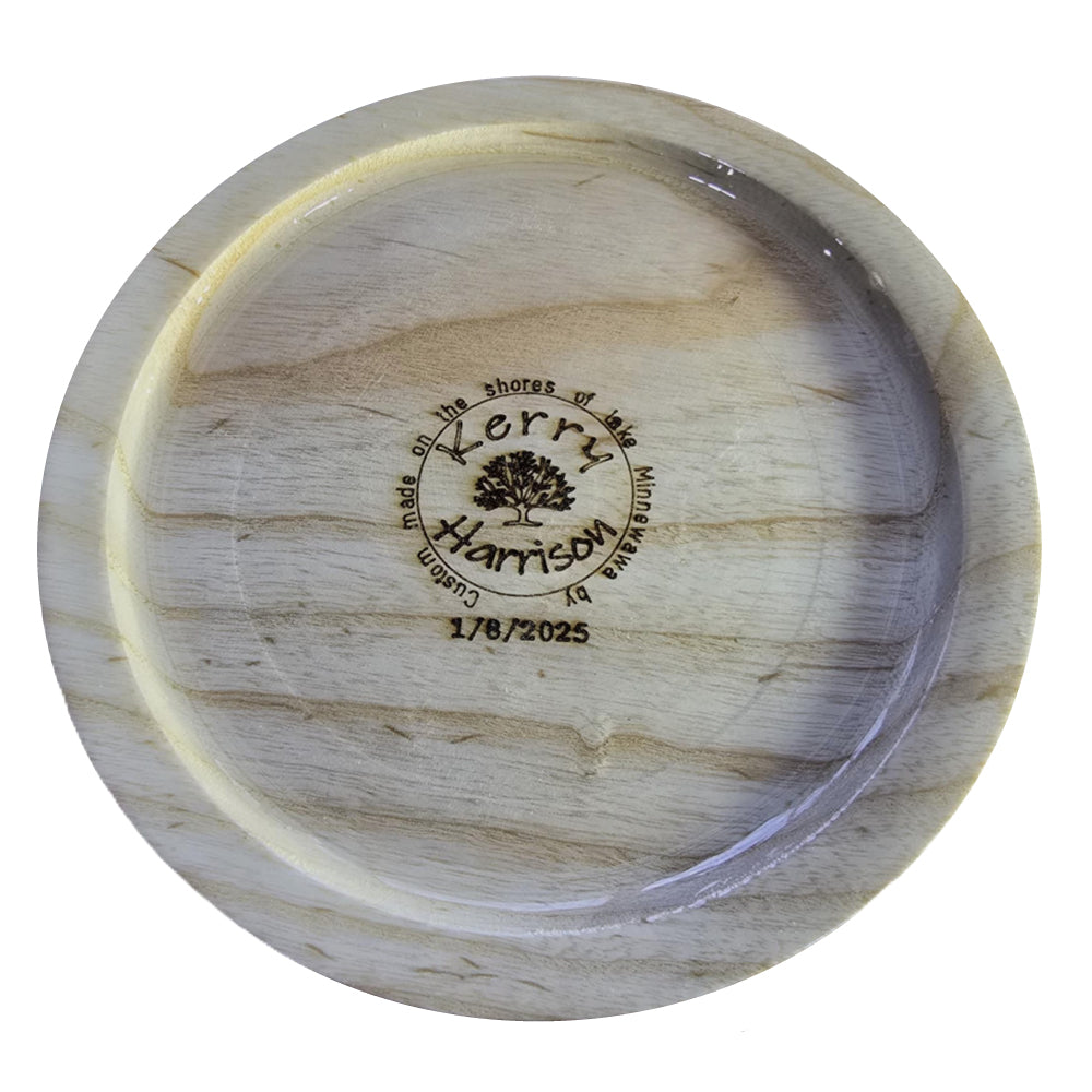 Dark Green Resin and Wood Segment Bowl