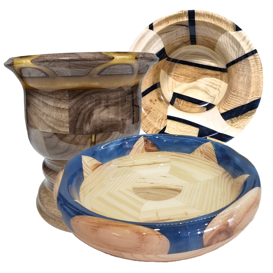 Wood and Resin Bowls