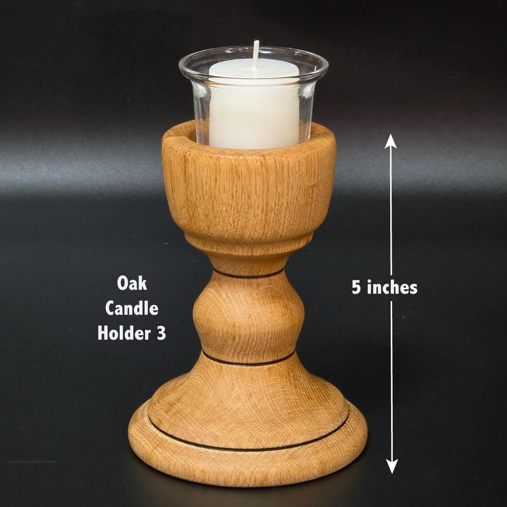 Hand Turned Wood Votive Candle Holders with Glass Cups and Candles | Made in Minnesota