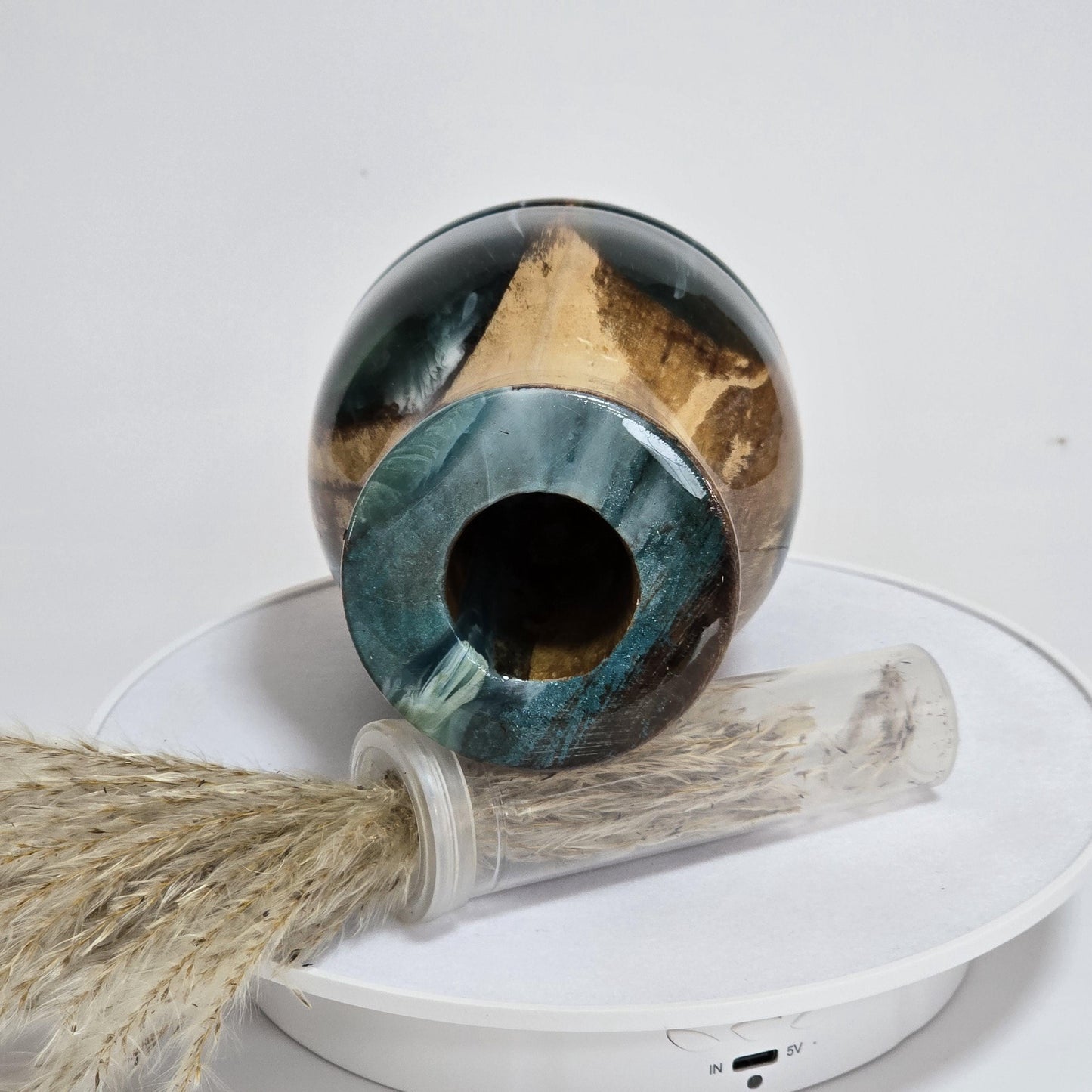 Wood and Resin Bud Vase - Water Tube Included - Made in Minnesota