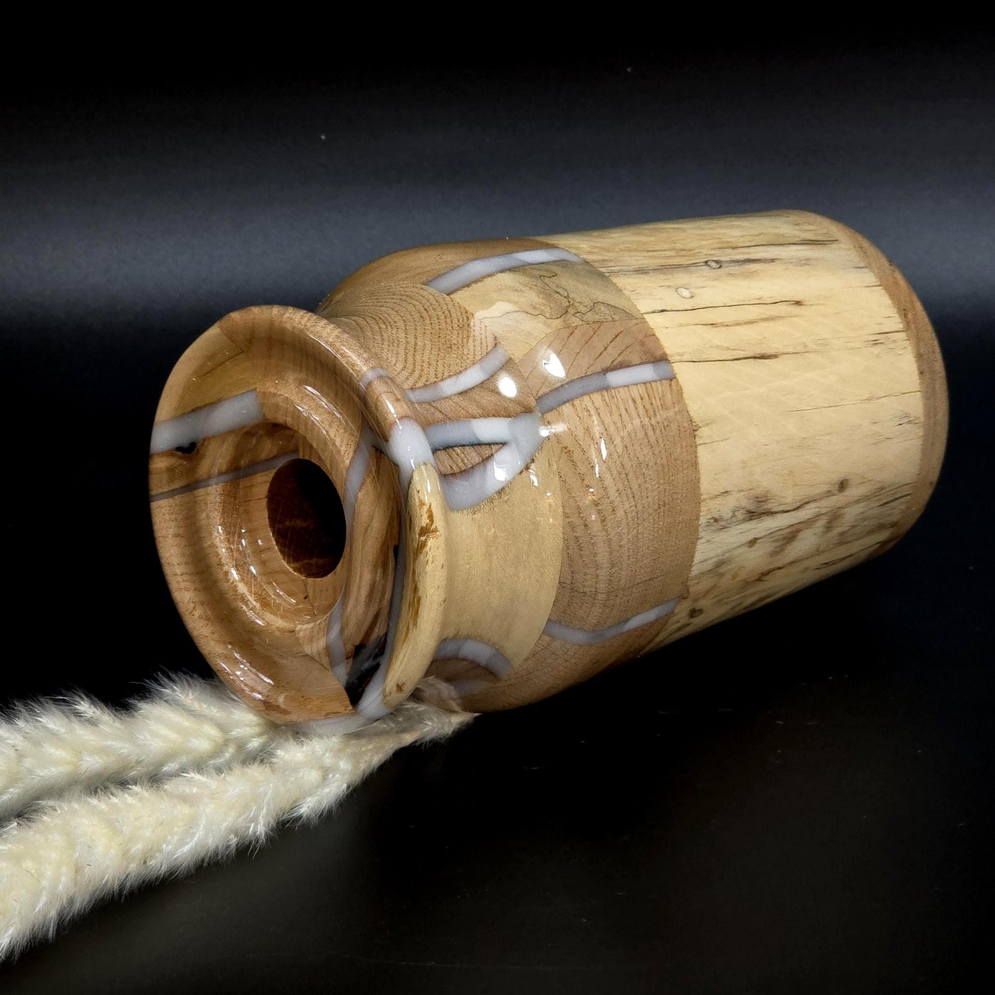 Segmented Wood & Resin Vase - Doubles as a Candle Holder - Hand Made in Minnesota