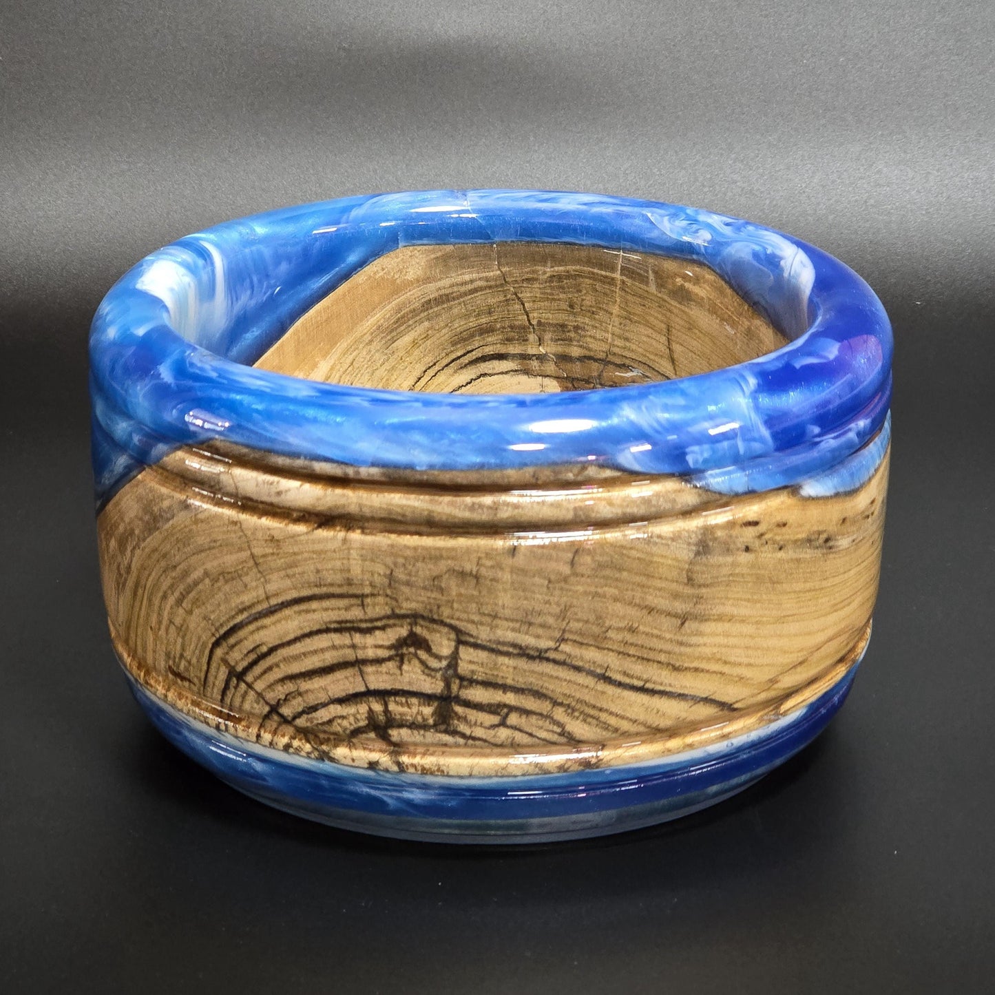 Maple & Blue Epoxy Resin Bowl or Planter - Serving Bowl - Made in Minnesota