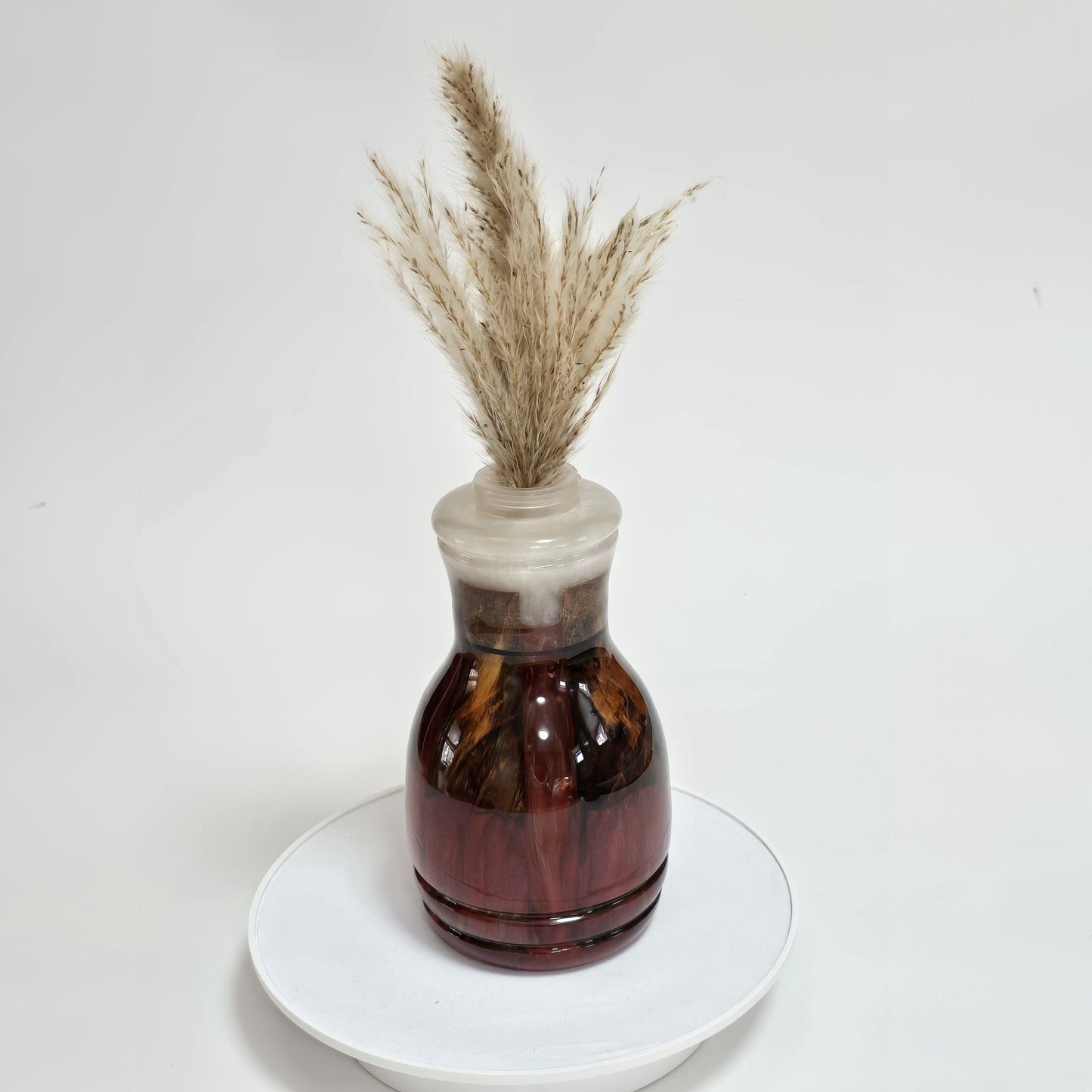 Wood and Rose Colored Resin Bud Vase - water tube included - Made in Minnesota