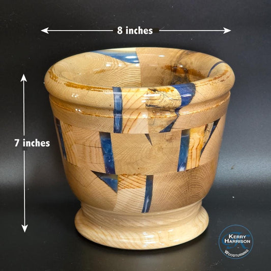 Wood & Resin Bowl or Vase- Segmented - Table Centerpiece - Made in Minnesota