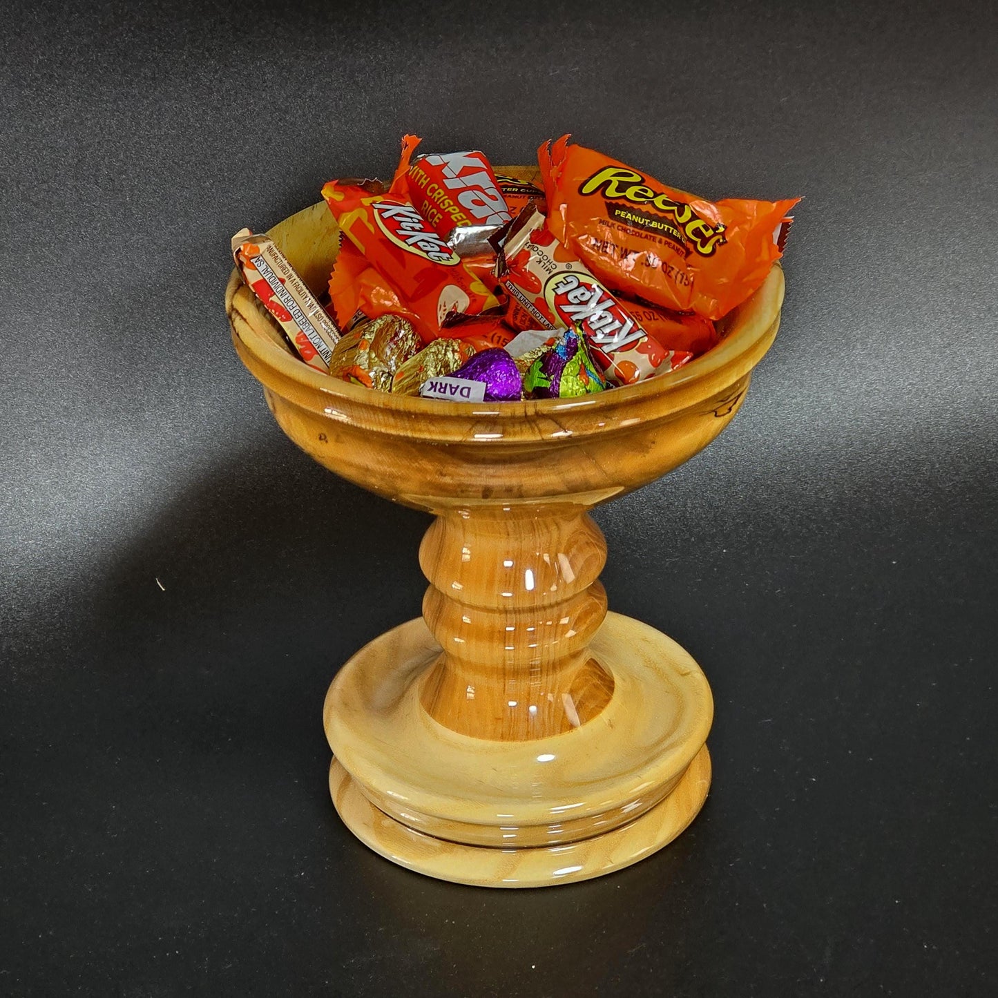Candy Dish on a Pedestal - Hand Turned in Minnesota from Maple | Wood Candy Bowl