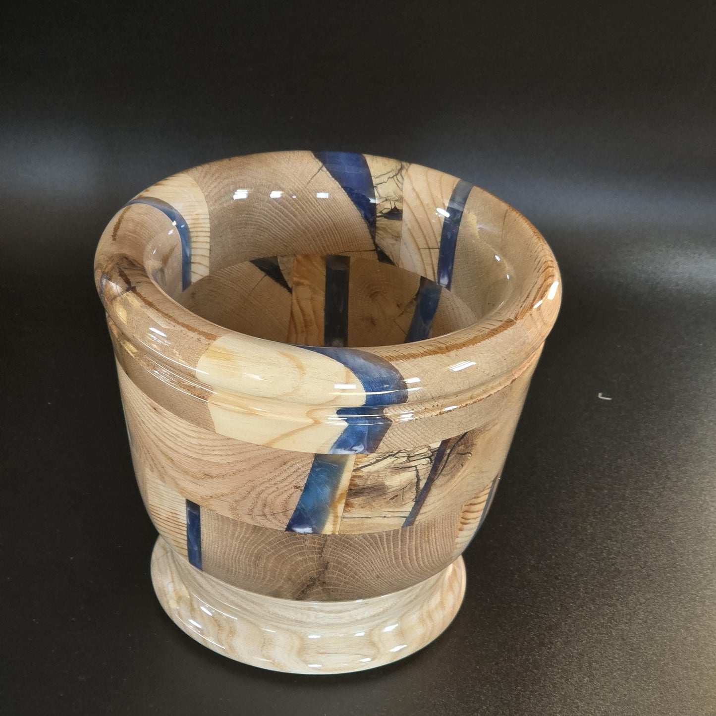 Wood & Resin Bowl or Vase- Segmented - Table Centerpiece - Made in Minnesota