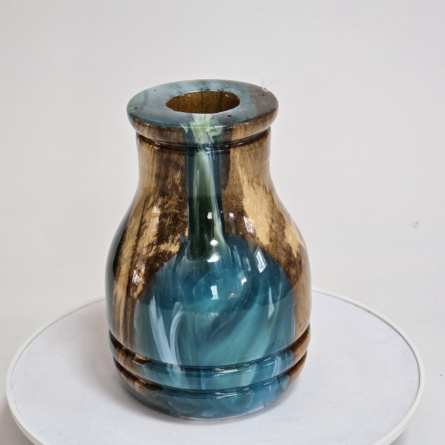 Wood and Resin Bud Vase - Water Tube Included - Made in Minnesota