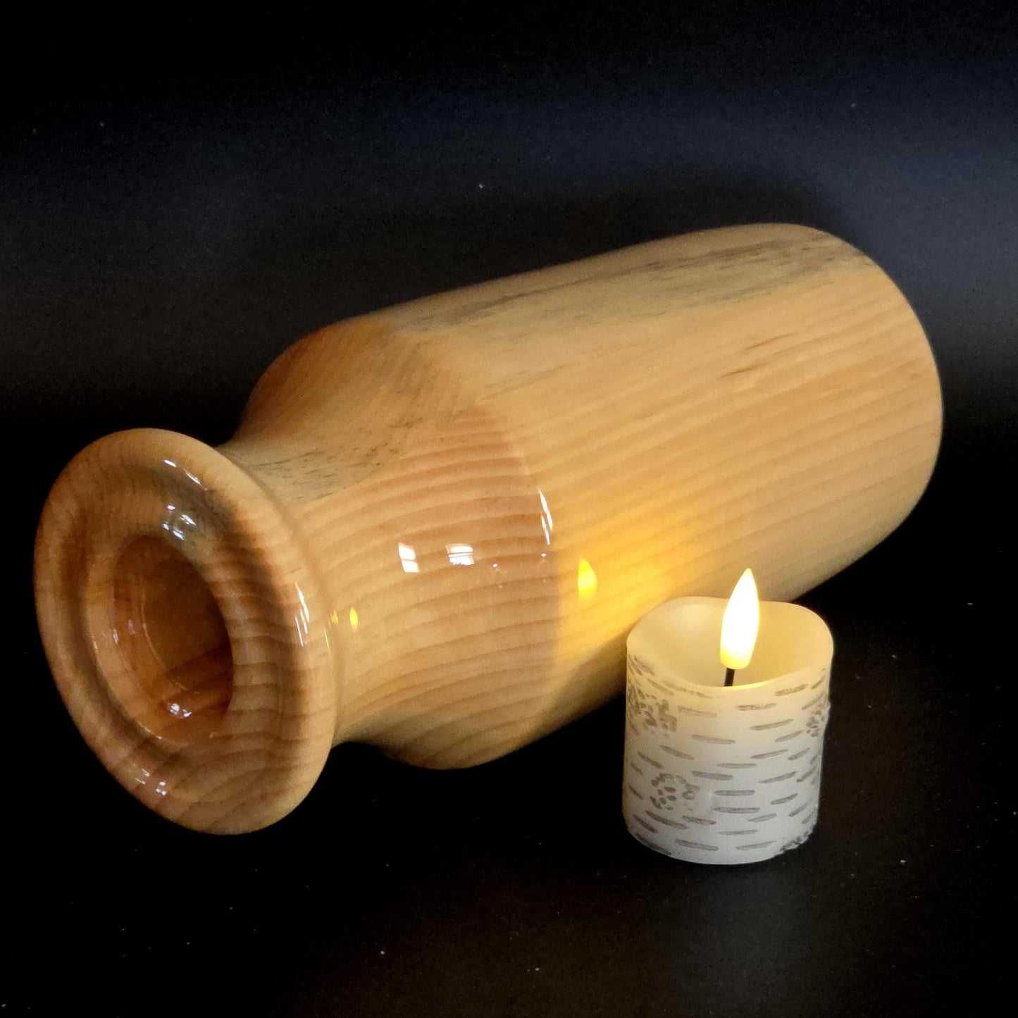 Handcrafted Vase / Candle Holder Turned from a Pine Tree -  Cabin Decor