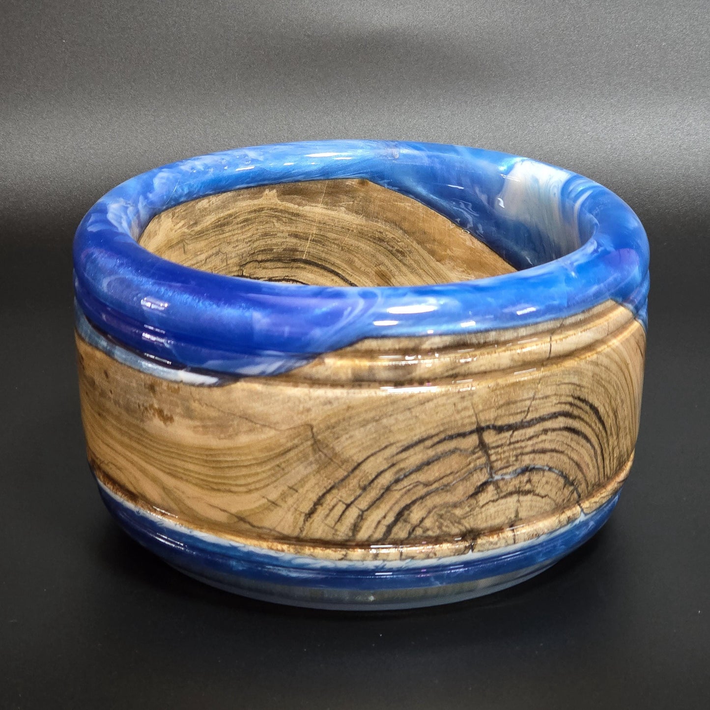 Maple & Blue Epoxy Resin Bowl or Planter - Serving Bowl - Made in Minnesota
