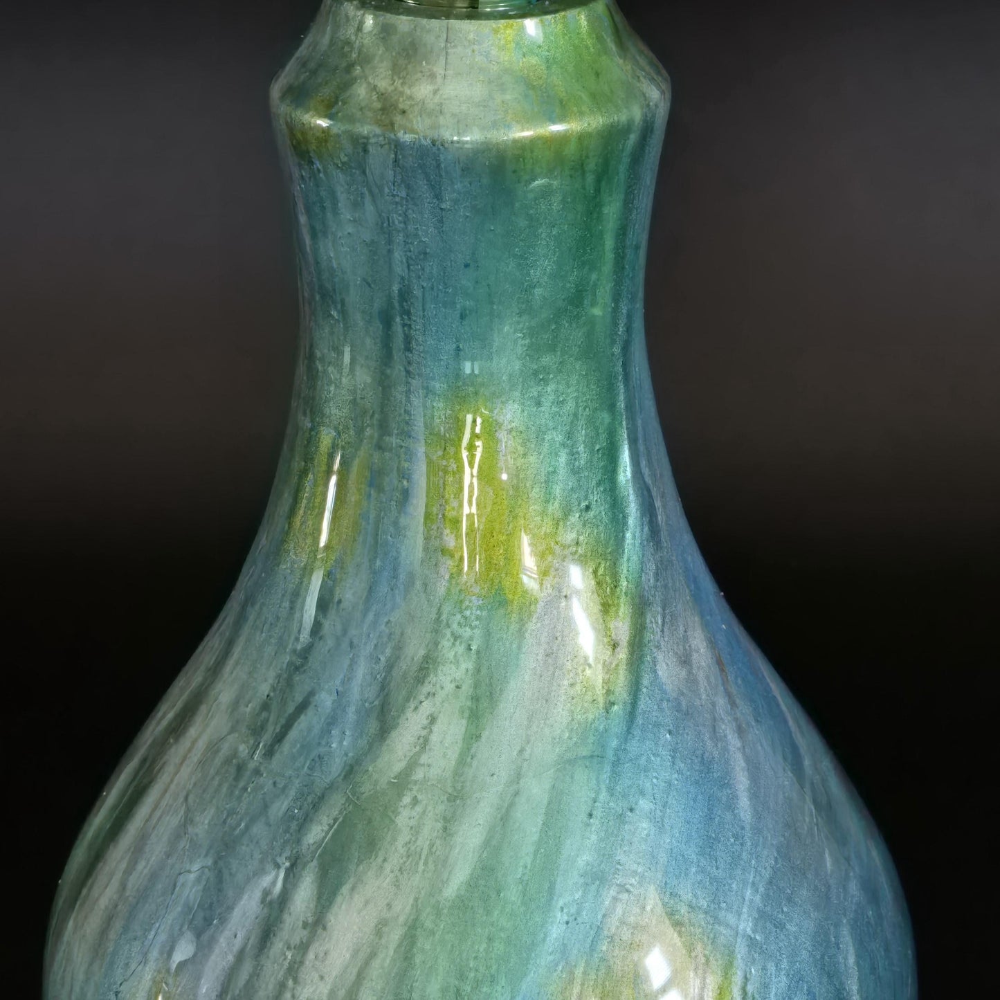 Pine Bud Vase Hand Painted with Epoxy Resin - water tube included