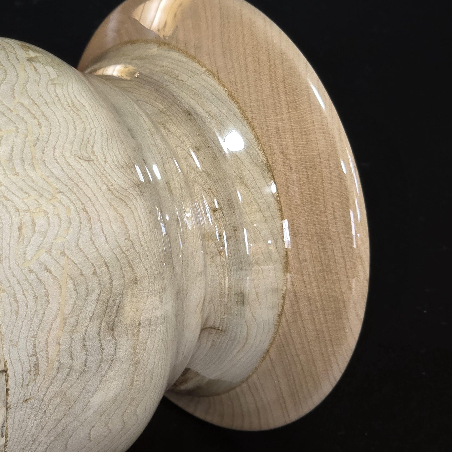 Wood and Resin Pedestal Bowl - Hand Turned in Minnesota - Table Centerpiece