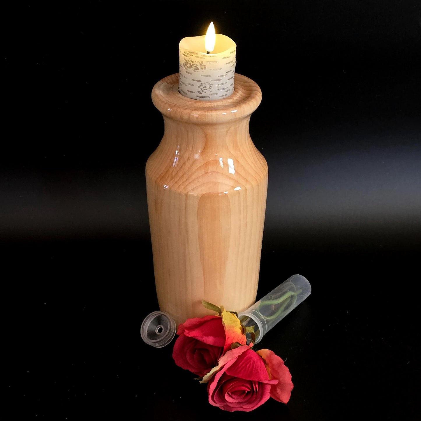 Handcrafted Vase / Candle Holder Turned from a Pine Tree -  Cabin Decor