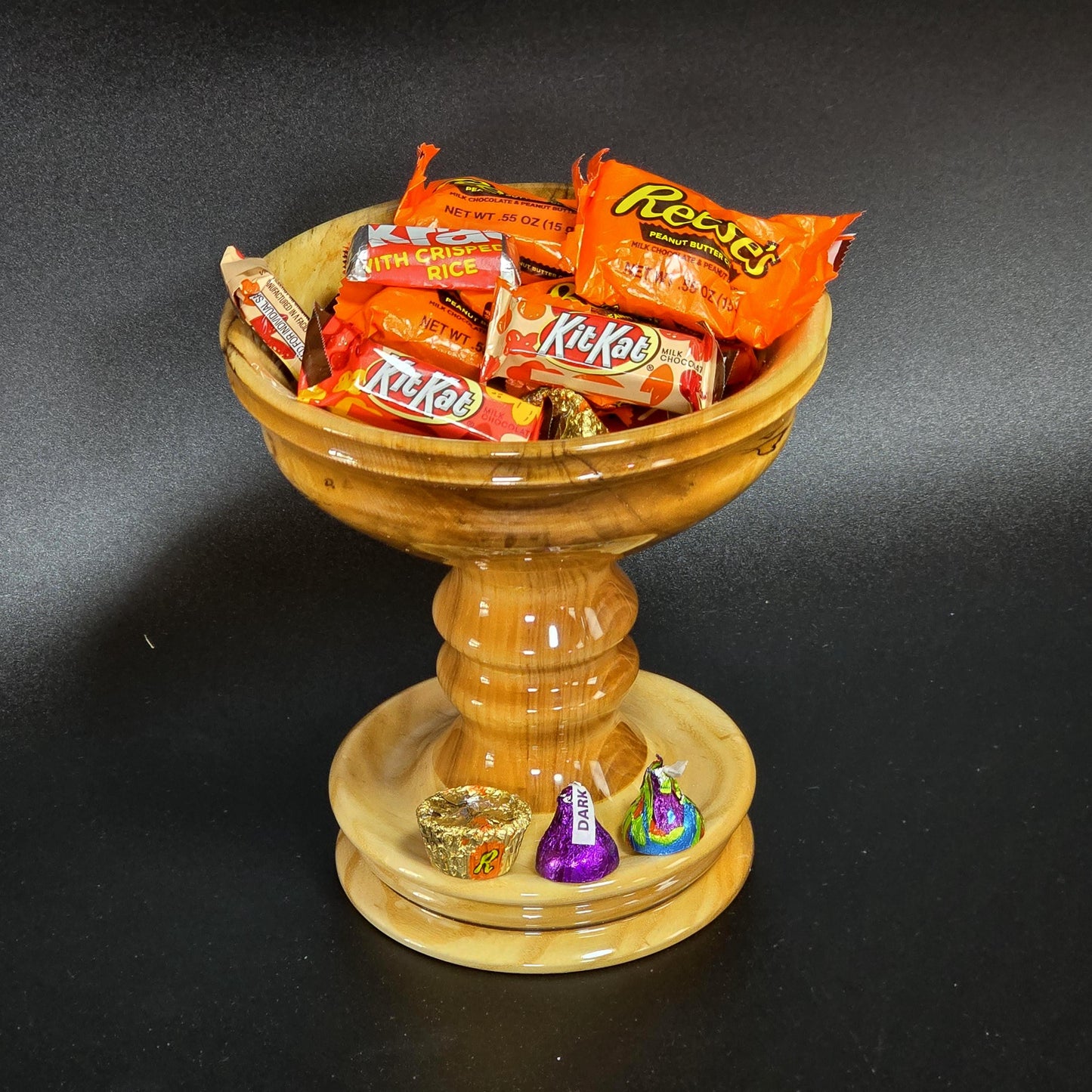 Candy Dish on a Pedestal - Hand Turned in Minnesota from Maple | Wood Candy Bowl