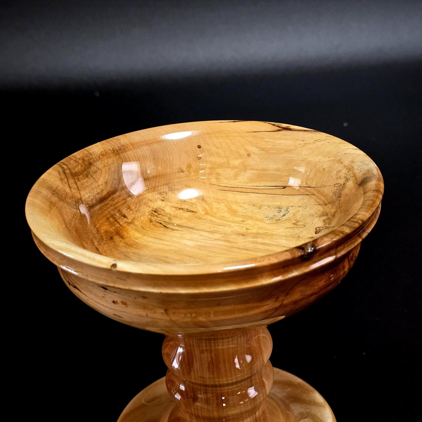Candy Dish on a Pedestal - Hand Turned in Minnesota from Maple | Wood Candy Bowl