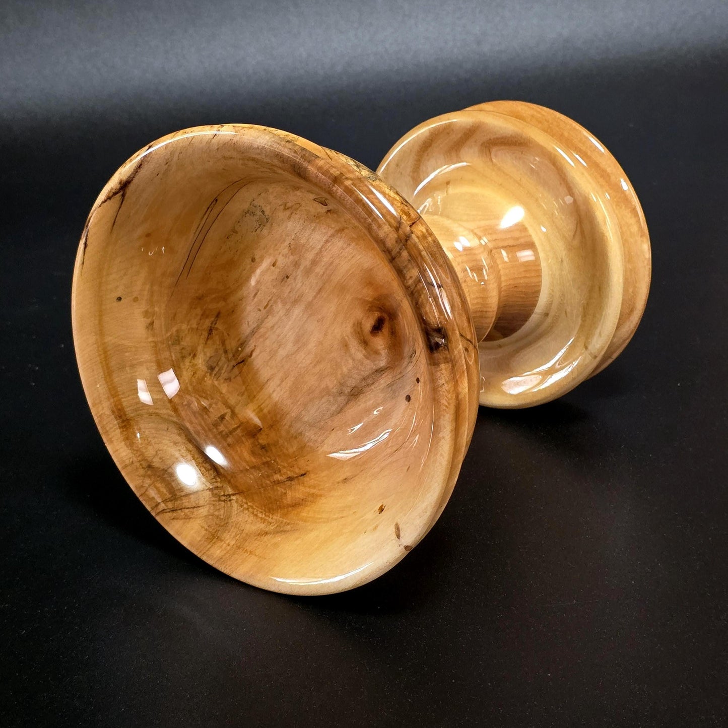 Candy Dish on a Pedestal - Hand Turned in Minnesota from Maple | Wood Candy Bowl