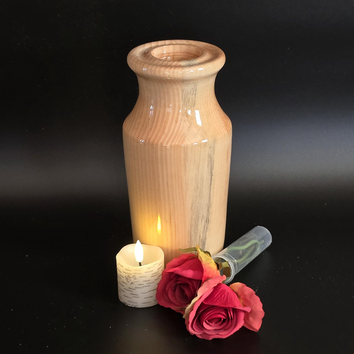 Handcrafted Vase / Candle Holder Turned from a Pine Tree -  Cabin Decor