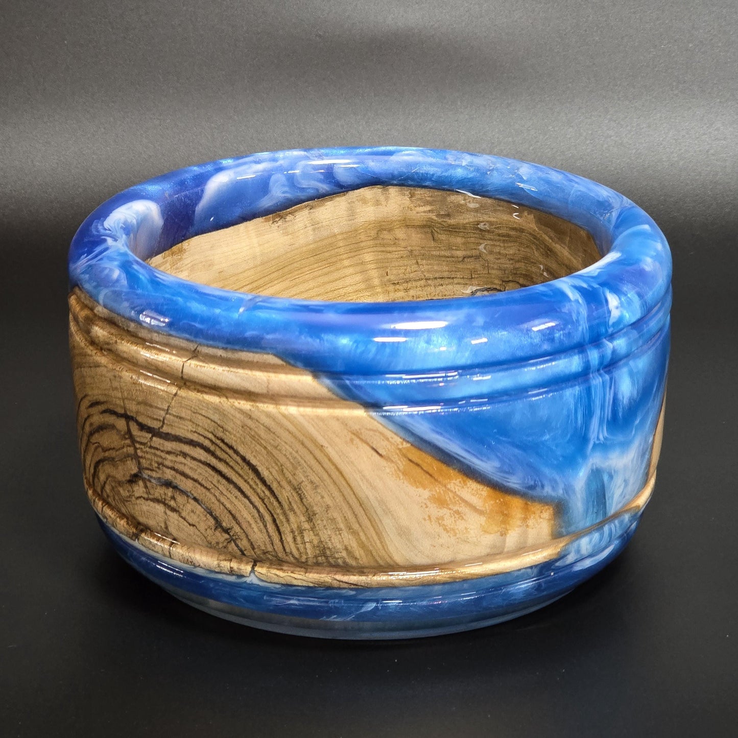 Maple & Blue Epoxy Resin Bowl or Planter - Serving Bowl - Made in Minnesota
