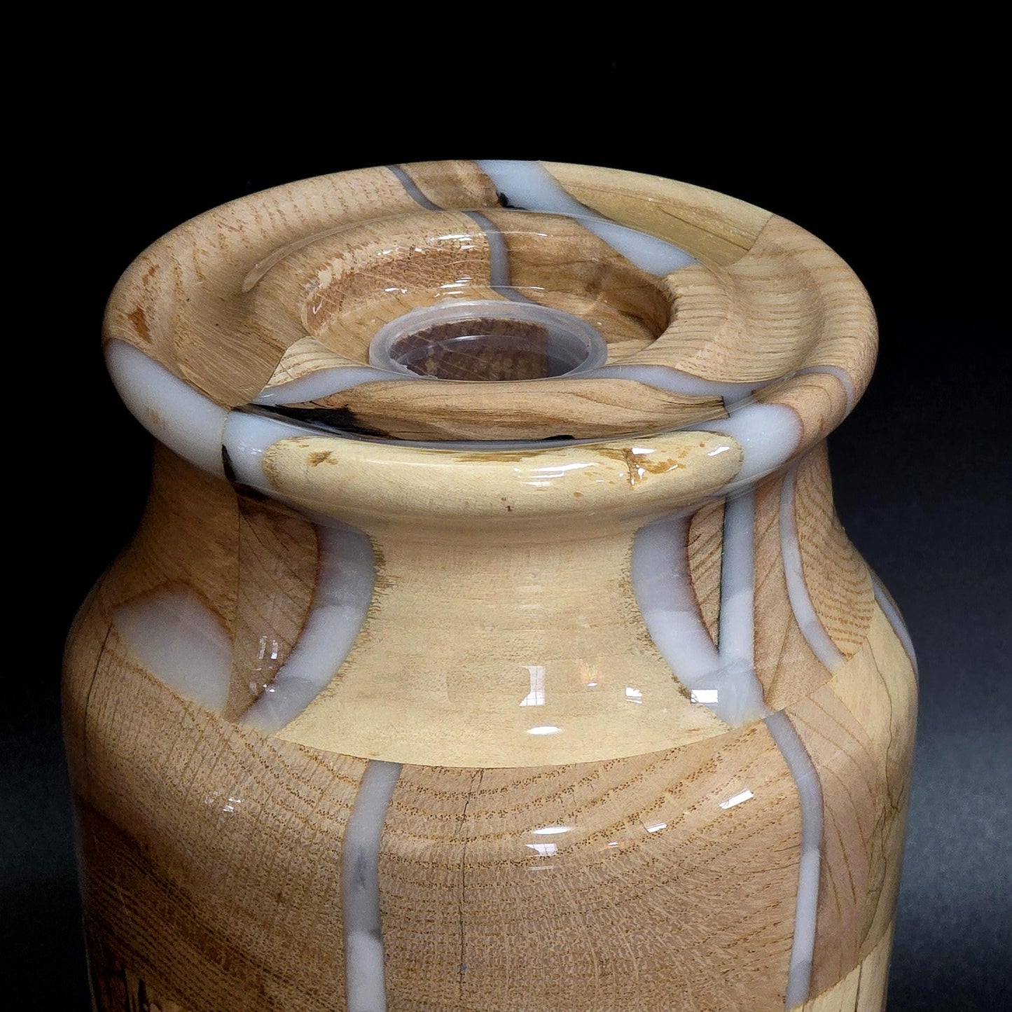 Segmented Wood & Resin Vase - Doubles as a Candle Holder - Hand Made in Minnesota