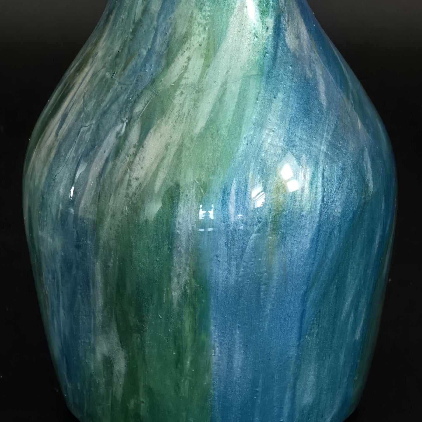 Pine Bud Vase Hand Painted with Epoxy Resin - water tube included