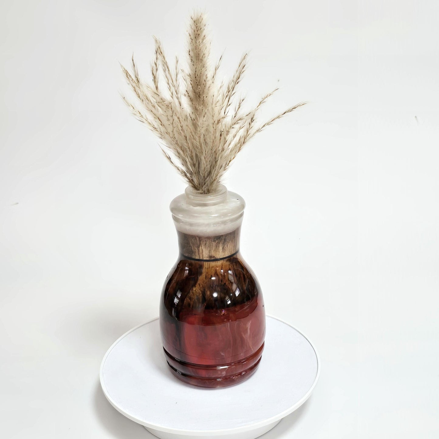 Wood and Rose Colored Resin Bud Vase - water tube included - Made in Minnesota