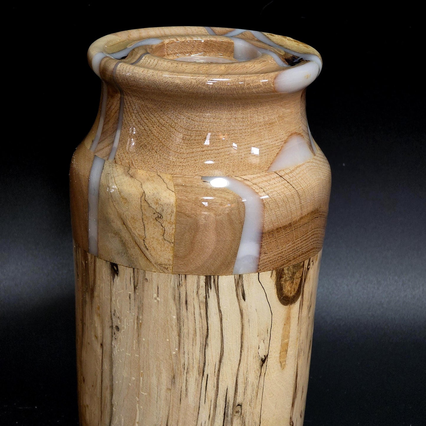 Segmented Wood & Resin Vase - Doubles as a Candle Holder - Hand Made in Minnesota