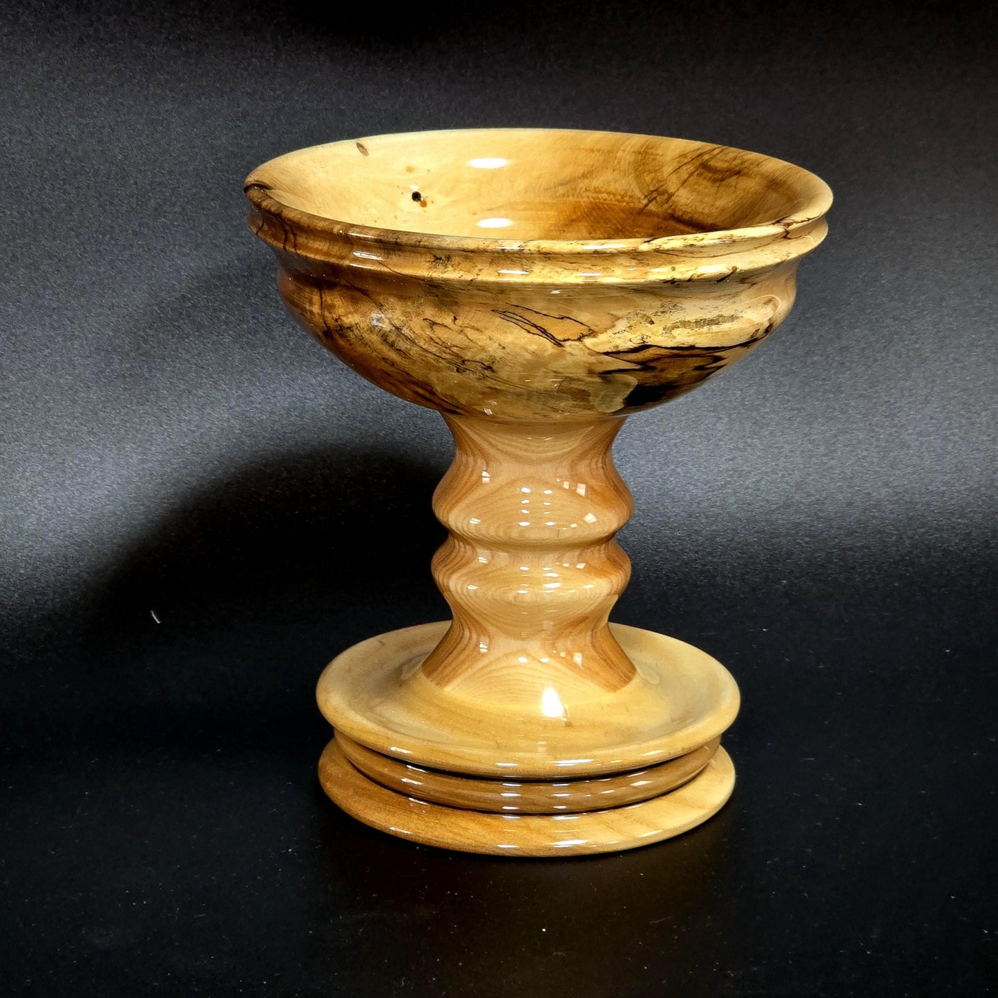 Candy Dish on a Pedestal - Hand Turned in Minnesota from Maple | Wood Candy Bowl