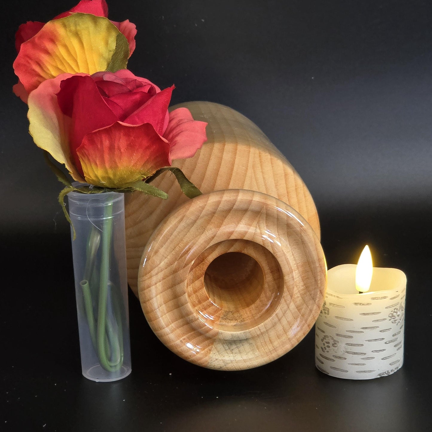 Handcrafted Vase / Candle Holder Turned from a Pine Tree -  Cabin Decor