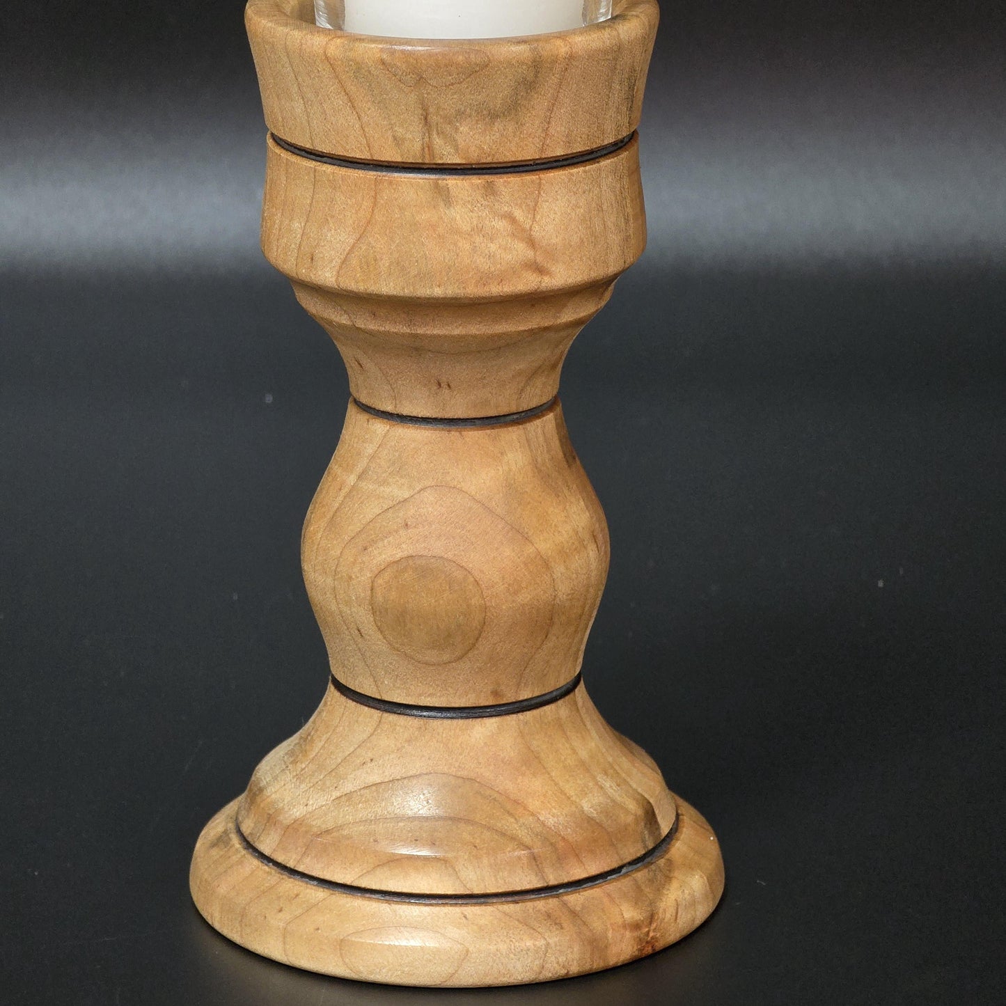 Hand Turned Wood Votive Candle Holders with Glass Cups and Candles | Made in Minnesota
