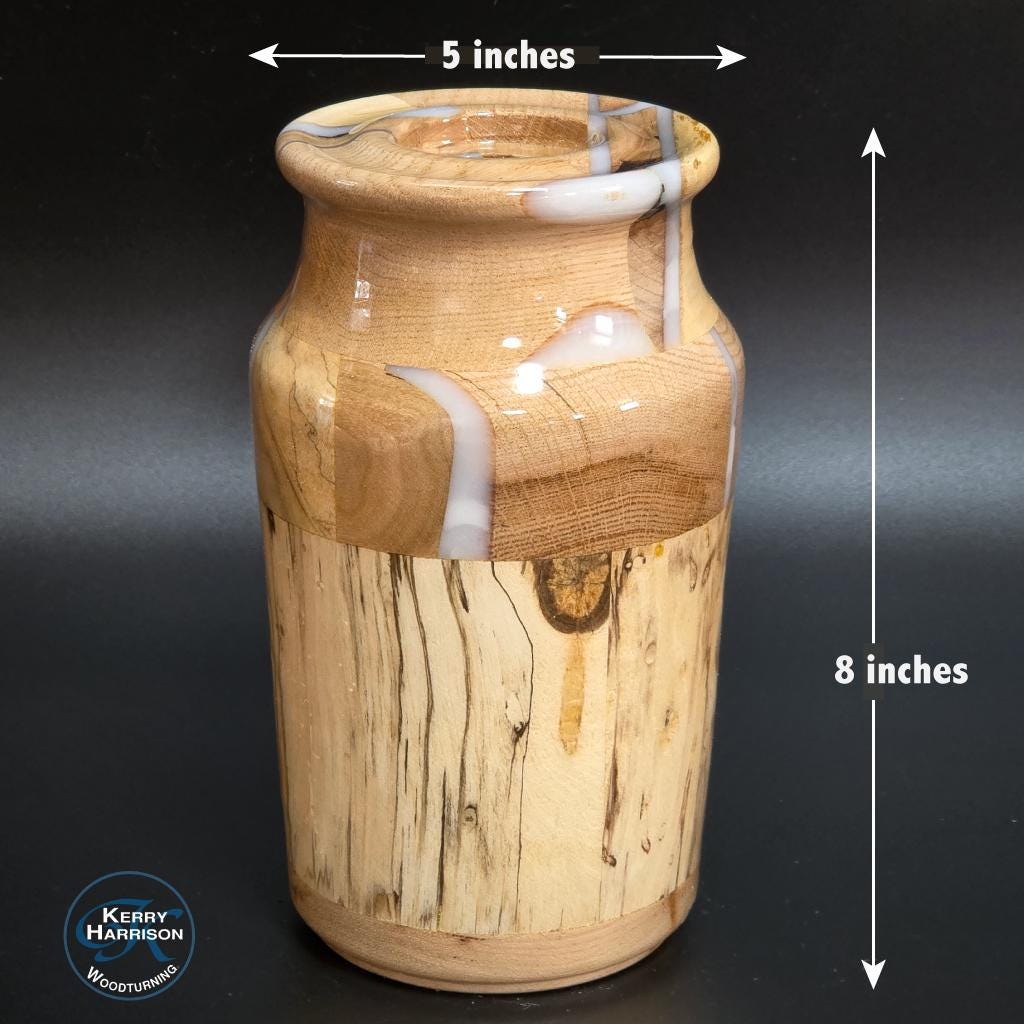 Segmented Wood & Resin Vase - Doubles as a Candle Holder - Hand Made in Minnesota