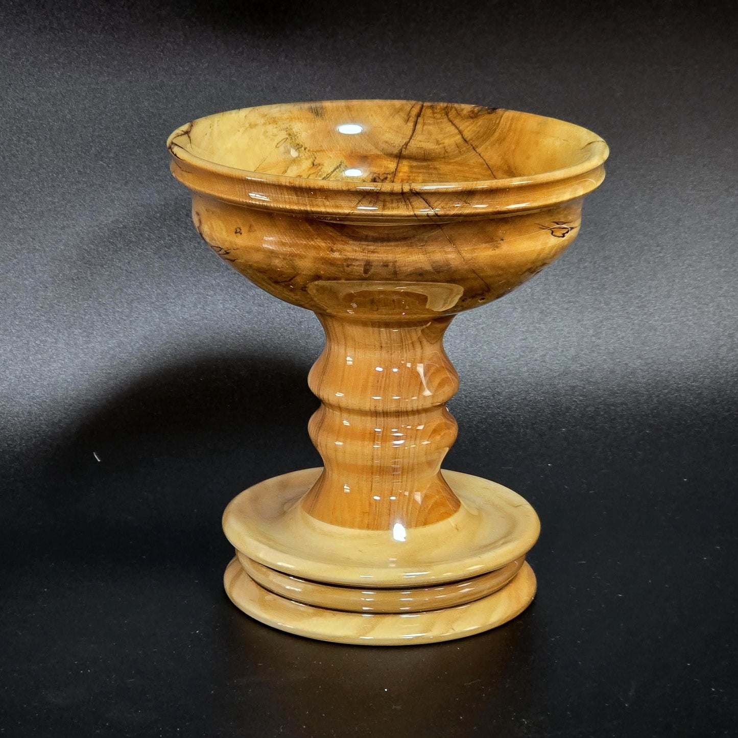Candy Dish on a Pedestal - Hand Turned in Minnesota from Maple | Wood Candy Bowl