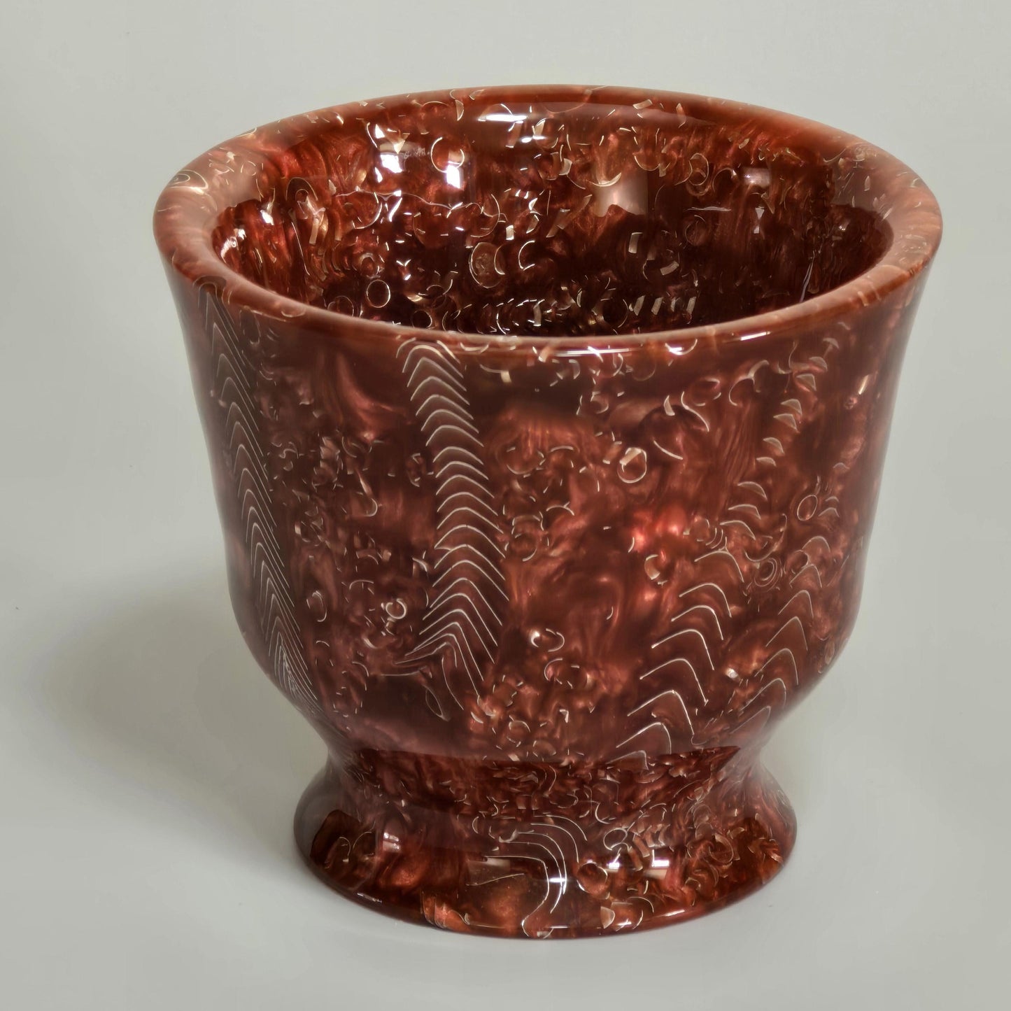 Candy Dish - Lathe Turned using Red Resin with Metal Shavings Embedded -5" Round