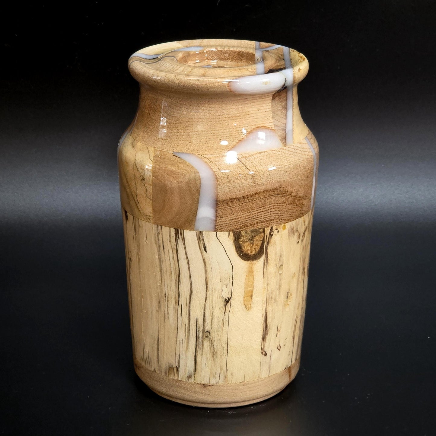 Segmented Wood & Resin Vase - Doubles as a Candle Holder - Hand Made in Minnesota