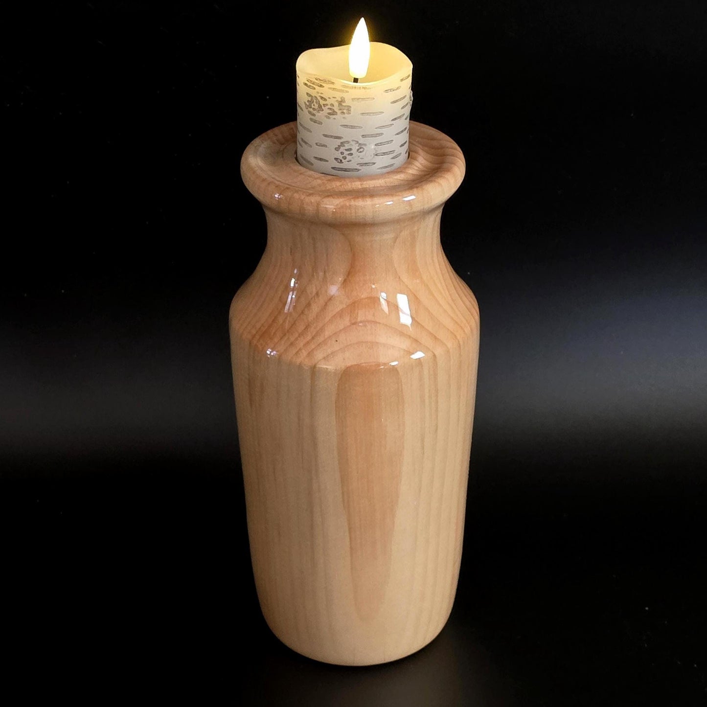 Handcrafted Vase / Candle Holder Turned from a Pine Tree -  Cabin Decor