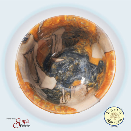 Gold and Pewter Epoxy Resin Bowl | Handmade
